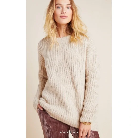 Anthropologie Camila Neutral Sweater NWT Oversized SZ XL - Picture 2 of 12